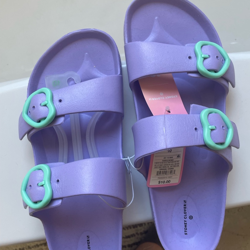 NWT Stoney Clover Lane x Target purple slides